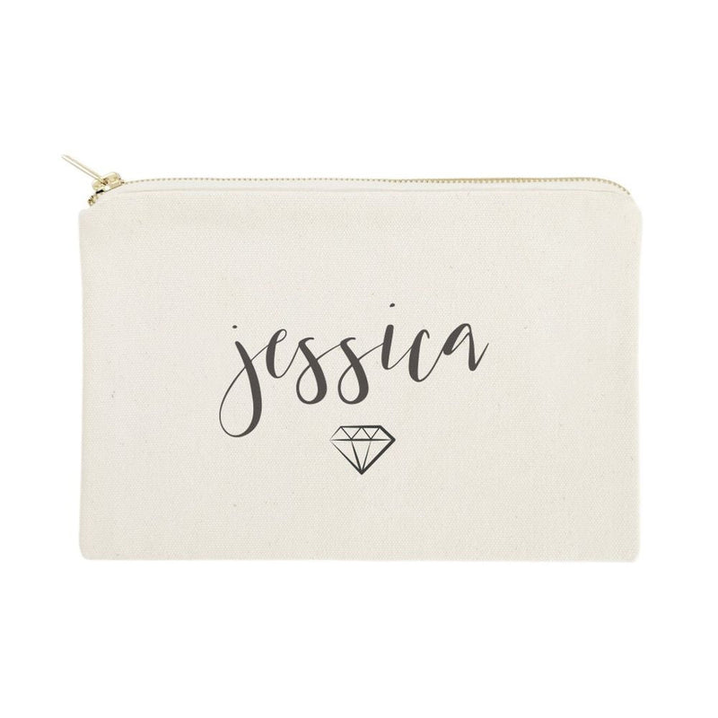 Personalized Name with Diamond Cosmetic Bag and Travel Make Up Pouch - Starttech Online Market