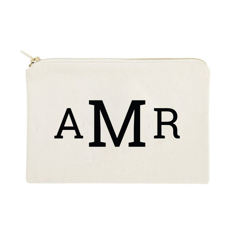 Personalized Triple Modern Monogram Cosmetic Bag and Travel Make Up Pouch - Starttech Online Market