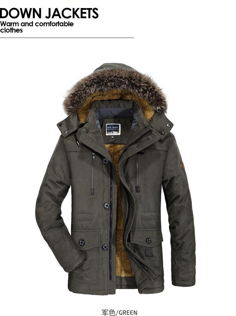 Plus Size L - 6XL Winter Down Jacket Men’s Parka New Warm Windbreak Thick Velvet Loose Leisure Original Brand AFS JEEP Clothes - Starttech Online Market