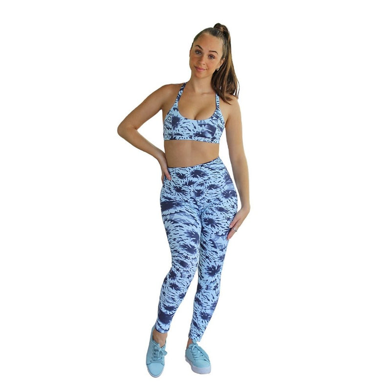 Prema Seamless High Rise Yoga Leggings - Blue Tie Dye - Starttech Online Market