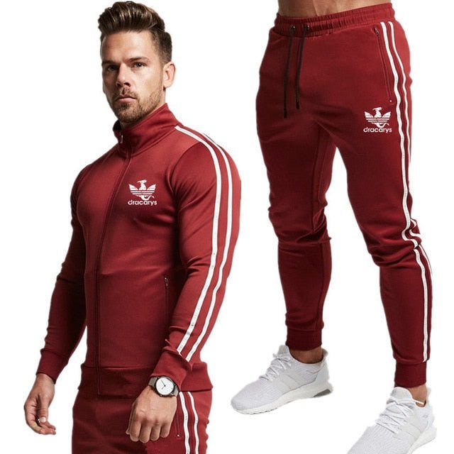Print Men Sport Set Spring Tracksuit long Sleeve Hoodie Sweatshirt GYM Fitness Pants Workout Running Suit - Starttech Online Market