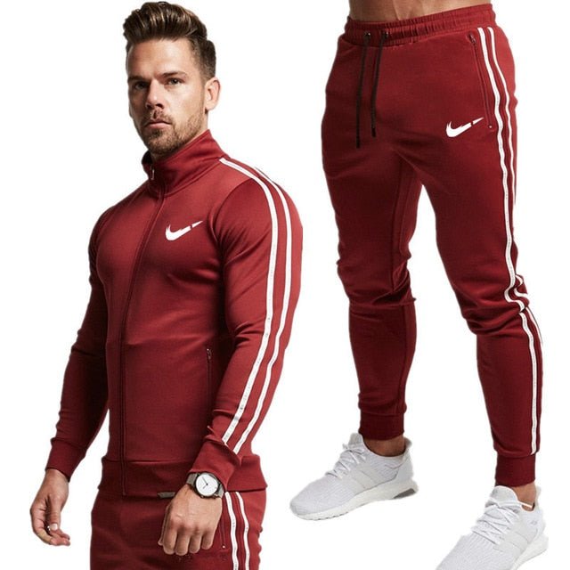 Print Men Sport Set Spring Tracksuit long Sleeve Hoodie Sweatshirt GYM Fitness Pants Workout Running Suit - Starttech Online Market