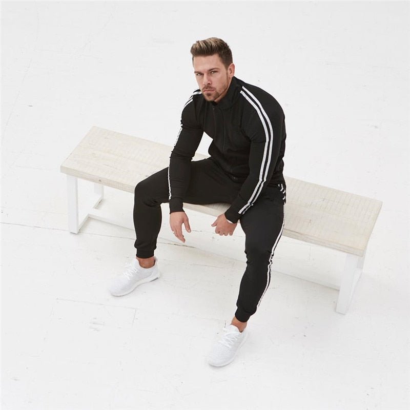 Print Men Sport Set Spring Tracksuit long Sleeve Hoodie Sweatshirt GYM Fitness Pants Workout Running Suit - Starttech Online Market