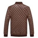 Puimentiua Men's PU Leather jacket stand collar men's thick warm clothing motorcycle leather jacket - Starttech Online Market