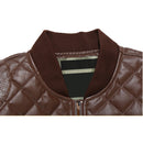 Puimentiua Men's PU Leather jacket stand collar men's thick warm clothing motorcycle leather jacket - Starttech Online Market