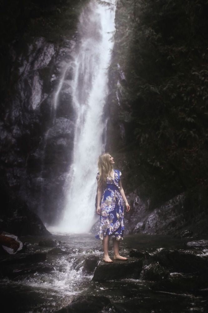 Romy Wrap Dress | Blue Floral - Starttech Online Market