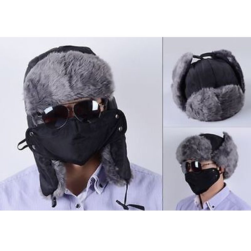 Russian Ushanka Sherpa Cossack Fur Warm Winter Ski Showerproof Bomber Hat With Pocket Warm Caps Hat - Starttech Online Market