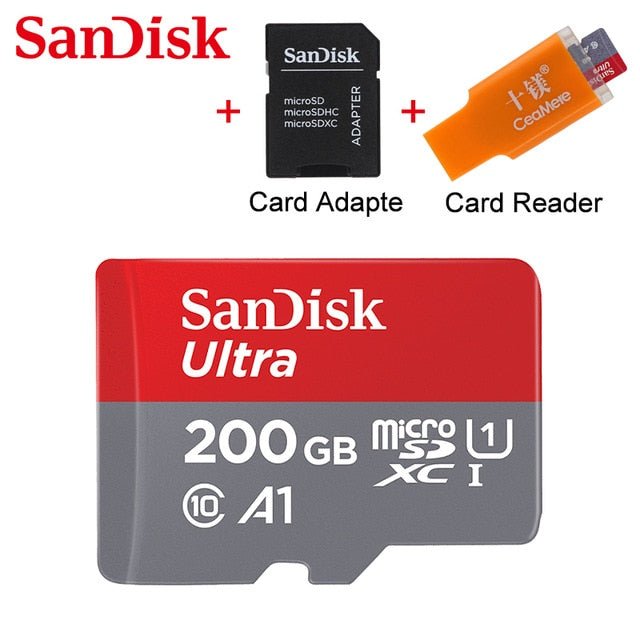 SanDisk A1 Memory Card 256GB 200GB 128GB 64GB 98MB/S 32GB 16GB Micro sd card Class10 UHS-1 flash card Memory Microsd TF/SD Card - Starttech Online Market