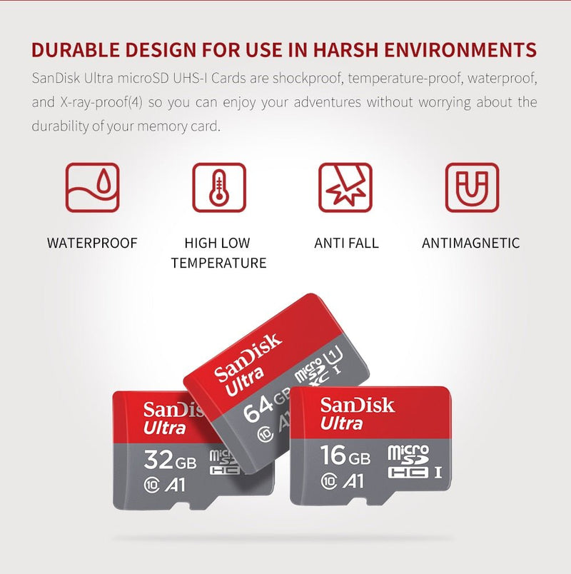 SanDisk A1 Memory Card 256GB 200GB 128GB 64GB 98MB/S 32GB 16GB Micro sd card Class10 UHS-1 flash card Memory Microsd TF/SD Card - Starttech Online Market
