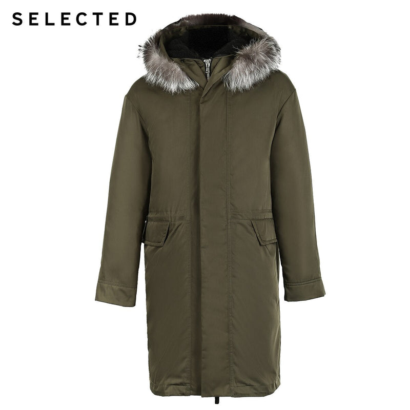 SELECTED Men's Winter Down Jacket Duck Down Fox Fur Medium-style Down Coat Warm Clothes S | 418412584 - Starttech Online Market