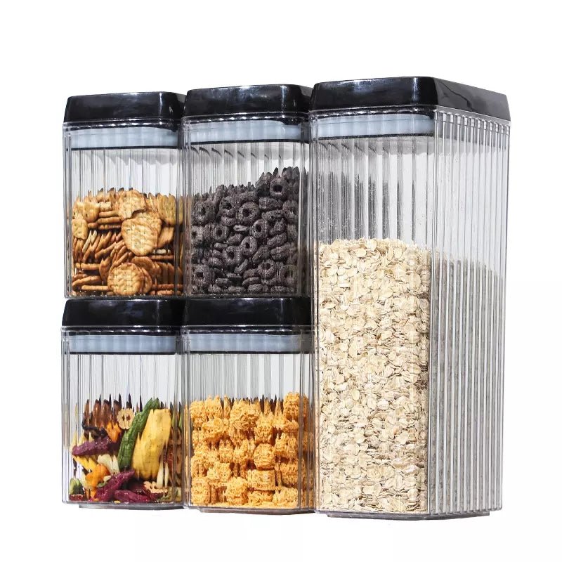 Set Of 5 Corrugated Kitchen Seal Jars - Starttech Online Market