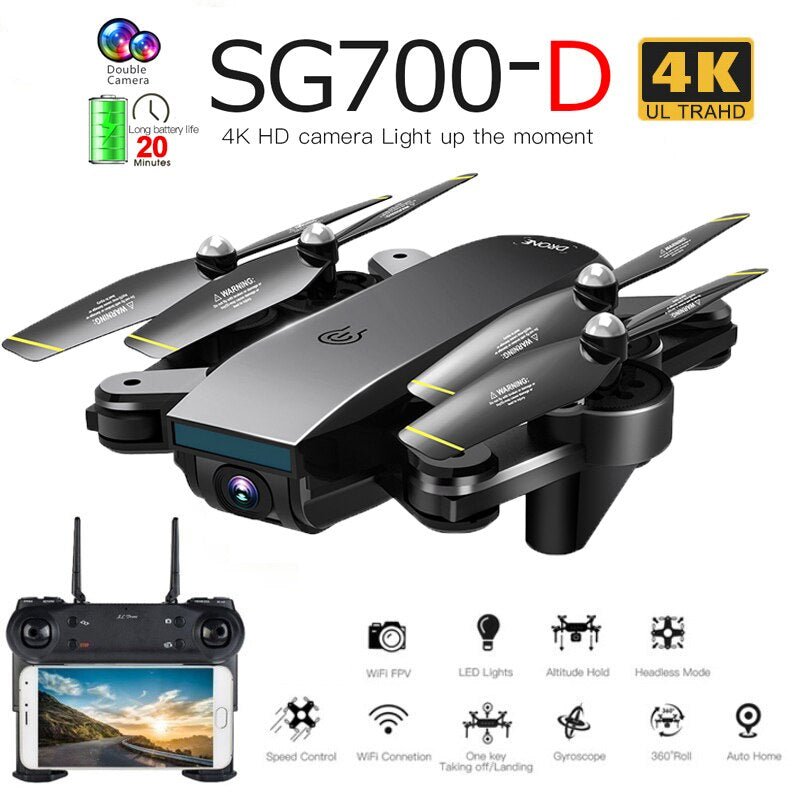 SG700D quadcopter Drones with Camera HD Mini Drone RC Helicopter 4K - Starttech Online Market