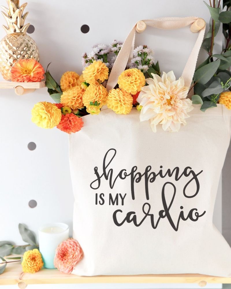 Shopping Is My Cardio Cotton Canvas Tote Bag - Starttech Online Market