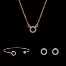 Simple Circle Fashion Three-piece Set Necklace Earrings - Starttech Online Market