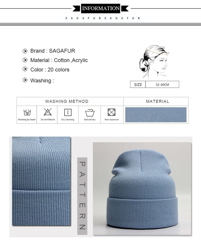 Solid Unisex Beanie Autumn Winter Wool Blends Soft Warm Knitted Skull Hats Gorro Ski 21 Colours Beanies - Starttech Online Market