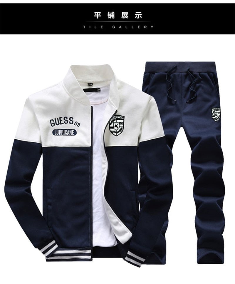 Sporting Suit Sweatshirt & Sweatpants Men's 2 Pieces Sets Slim Tracksuit - Starttech Online Market