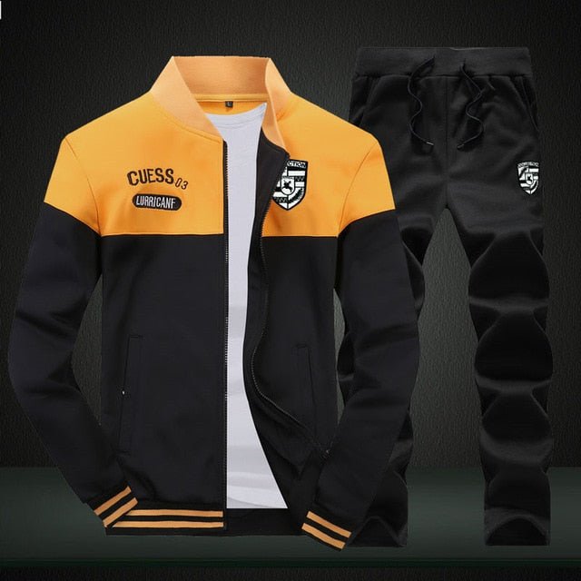Sporting Suit Sweatshirt & Sweatpants Men's 2 Pieces Sets Slim Tracksuit - Starttech Online Market