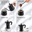 Stovetop Espresso Maker Espresso Cup Moka Pot Classic Cafe Maker Percolator Coffee Maker Italian Espresso for Gas or Electric Aluminum Black Gift package with 2 cups - Starttech Online Market