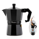 Stovetop Espresso Maker Espresso Cup Moka Pot Classic Cafe Maker Percolator Coffee Maker Italian Espresso for Gas or Electric Aluminum Black Gift package with 2 cups - Starttech Online Market