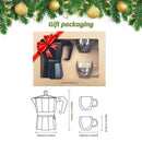 Stovetop Espresso Maker Espresso Cup Moka Pot Classic Cafe Maker Percolator Coffee Maker Italian Espresso for Gas or Electric Aluminum Black Gift package with 2 cups - Starttech Online Market