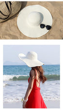 Summer Fashion Floppy Straw Hats Casual Vacation Travel Wide Brimmed Foldable Beach Hats For Women - Starttech Online Market