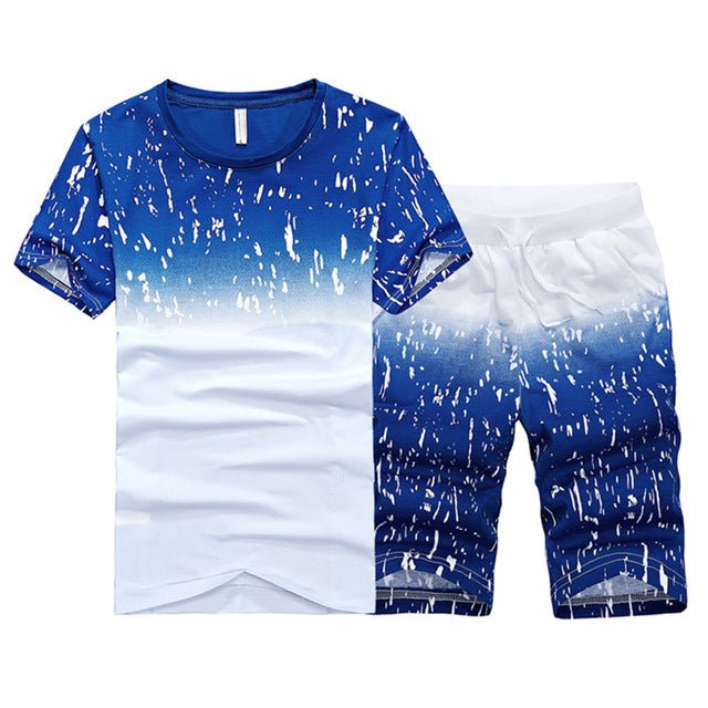 Summer New Men's Set Short Casual Suits Sportswear Mens Clothing Man Two Pieces Fashion Print Sets Male sweatshirt Men Brand 4XL - Starttech Online Market