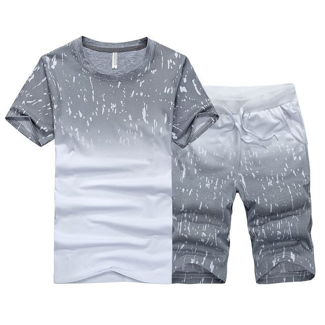 Summer New Men's Set Short Casual Suits Sportswear Mens Clothing Man Two Pieces Fashion Print Sets Male sweatshirt Men Brand 4XL - Starttech Online Market