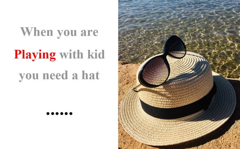 Summer Parent-Child Beach Hat Female Casual Panama Hat Lady Brand Women Flat brim Bowknot Straw Cap Girls Sun Hat - Starttech Online Market