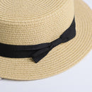 Summer Parent-Child Beach Hat Female Casual Panama Hat Lady Brand Women Flat brim Bowknot Straw Cap Girls Sun Hat - Starttech Online Market