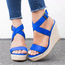 Summer Rope Woven Leopard Wedge Sandals Female Large Size Spot - Starttech Online Market