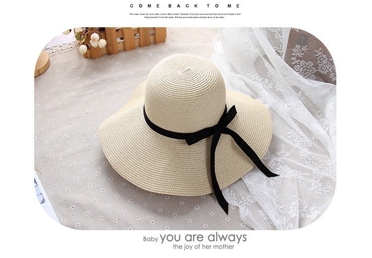 summer straw hat women big wide brim beach hat sun hat foldable sun block UV protection panama hat bone chapeu feminino - Starttech Online Market