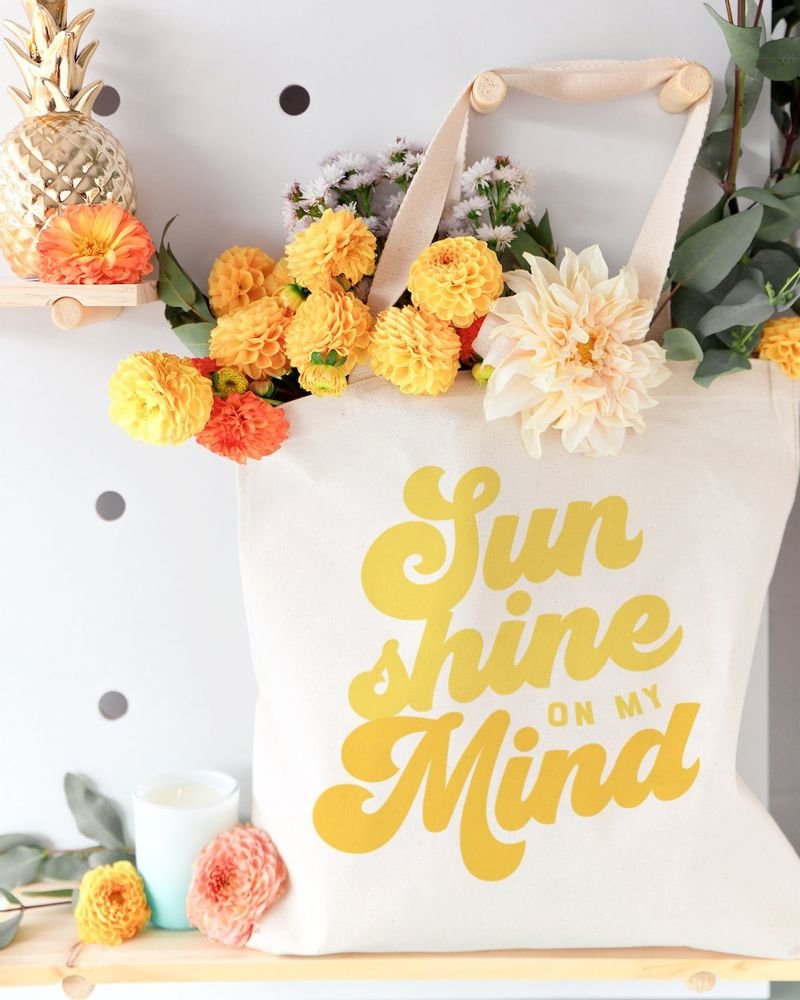 Sun Shine on My Mind Cotton Canvas Tote Bag - Starttech Online Market