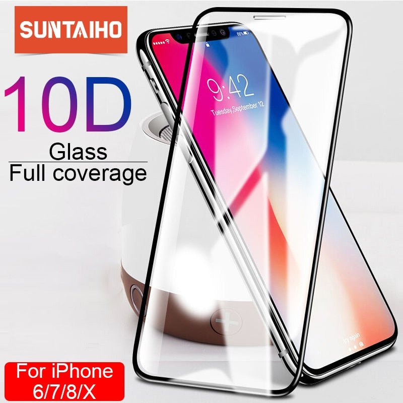 Suntaiho 10D protective glass for iPhone X XS 6 6S 7 8 plus glass screen protector for iPhone 7 6 X XR XS MAX screen protection - Starttech Online Market