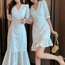 Super Fairy White Fishtail Dress Temperament - Starttech Online Market