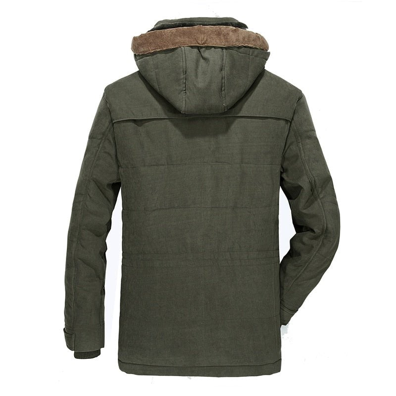 The New Winter Jacket Middle age Men Plus Thick Warm Casual Hooded Coat - Starttech Online Market