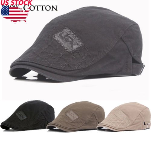 Thefound 2019 New Cotton Men Beret Cap Adjustable Hats Men Ivy cowboy Hat Golf Driving Summer Flat Cabbie Newsboy Caps - Starttech Online Market