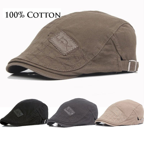 Thefound 2019 New Cotton Men Beret Cap Adjustable Hats Men Ivy cowboy Hat Golf Driving Summer Flat Cabbie Newsboy Caps - Starttech Online Market