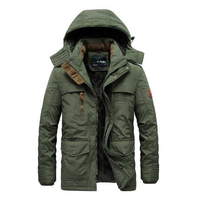 Thick Padded Parka Men Winter Jacket New Fashion Hooded Coat Multi-pocket Warm Outerwear Plus Size 5XL 6XL Male Casual Clothing - Starttech Online Market