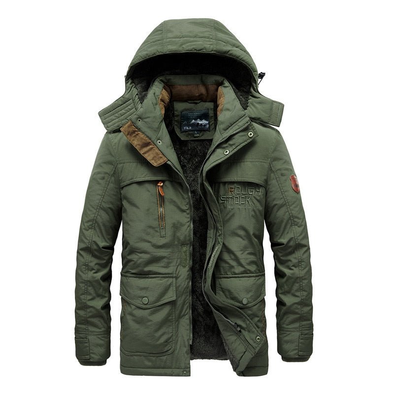 Thick Padded Parka Men Winter Jacket New Fashion Hooded Coat Multi-pocket Warm Outerwear Plus Size 5XL 6XL Male Casual Clothing - Starttech Online Market