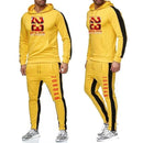 Two Piece Men Outfits Winter Warm Tracksuit Jordan Hoodie Sweatpants Velvet Jogging Set - Starttech Online Market