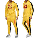 Two Piece Men Outfits Winter Warm Tracksuit Jordan Hoodie Sweatpants Velvet Jogging Set - Starttech Online Market