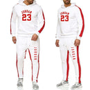 Two Piece Men Outfits Winter Warm Tracksuit Jordan Hoodie Sweatpants Velvet Jogging Set - Starttech Online Market