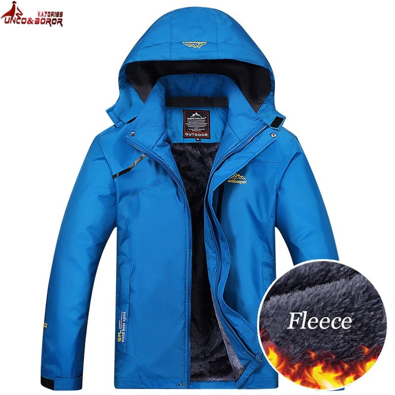UNCO&BOROR Winter jacket men outwear waterproof windbreaker jacket male thick plus velvet warm Hooded men`s casual jacket coat - Starttech Online Market
