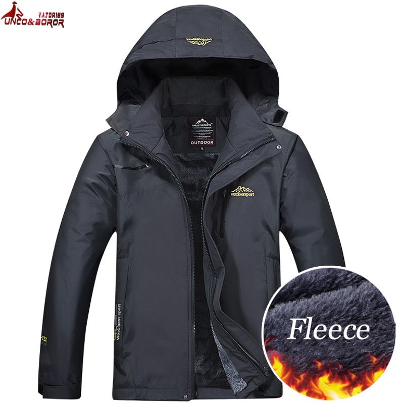 UNCO&BOROR Winter jacket men outwear waterproof windbreaker jacket male thick plus velvet warm Hooded men`s casual jacket coat - Starttech Online Market