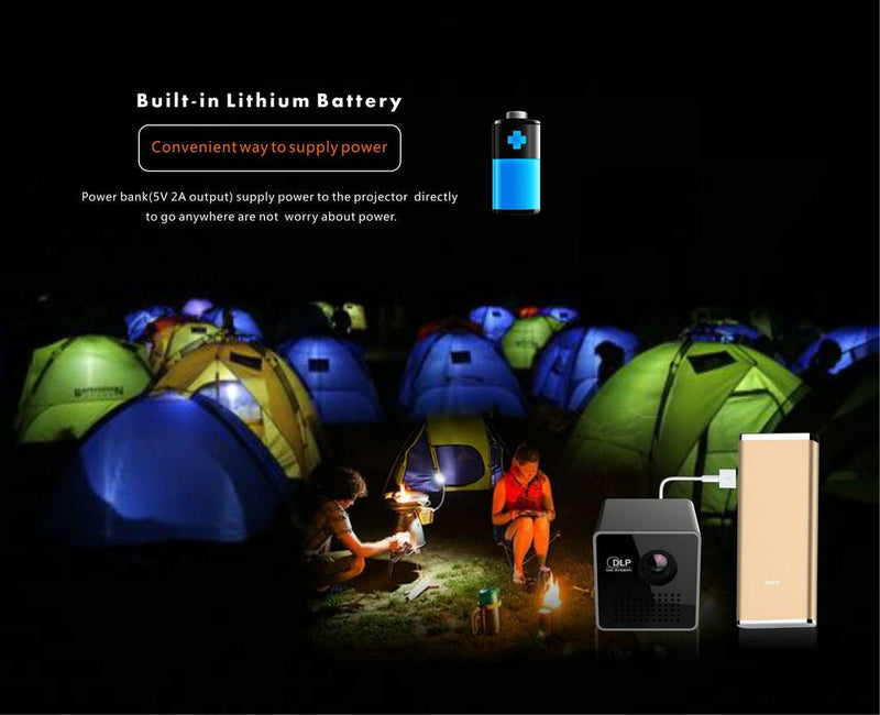 UNIC P1 Plus WIFI Wireless Pocket DLP Mini Portable Projector 30 Lumens Micro Miracast DLNA Video Projector UNIC P1 + H Wifi - Starttech Online Market