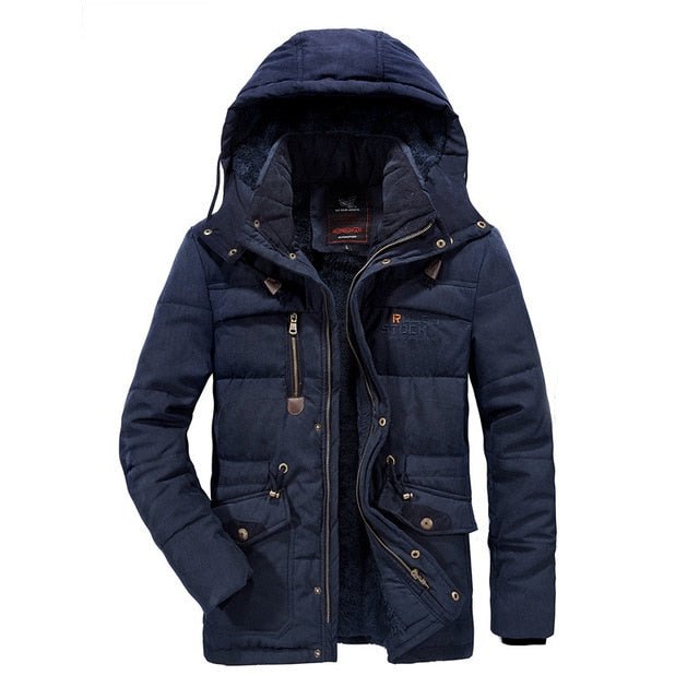 VELVET Winter Parka With Hood 2019 Casual Jacket Men's Windbreaker Warm Padded Overcoat Plus Asian Size L-5XL 6XL 7XL 8XL Coats - Starttech Online Market