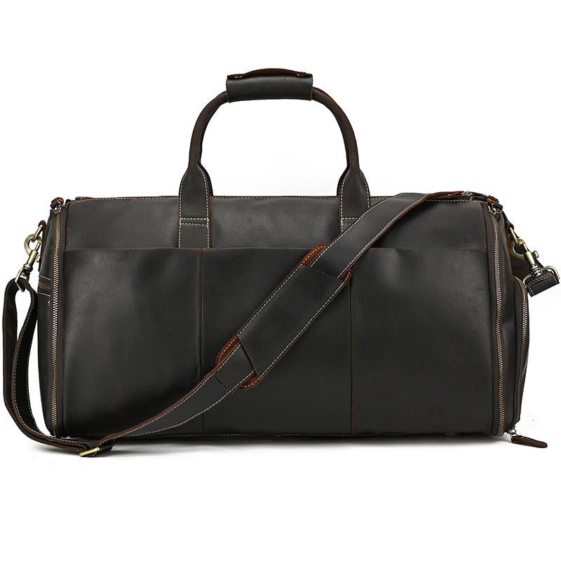 Vintage Travel Bag Multifunctional Leather Duffle Bag Folding - Starttech Online Market