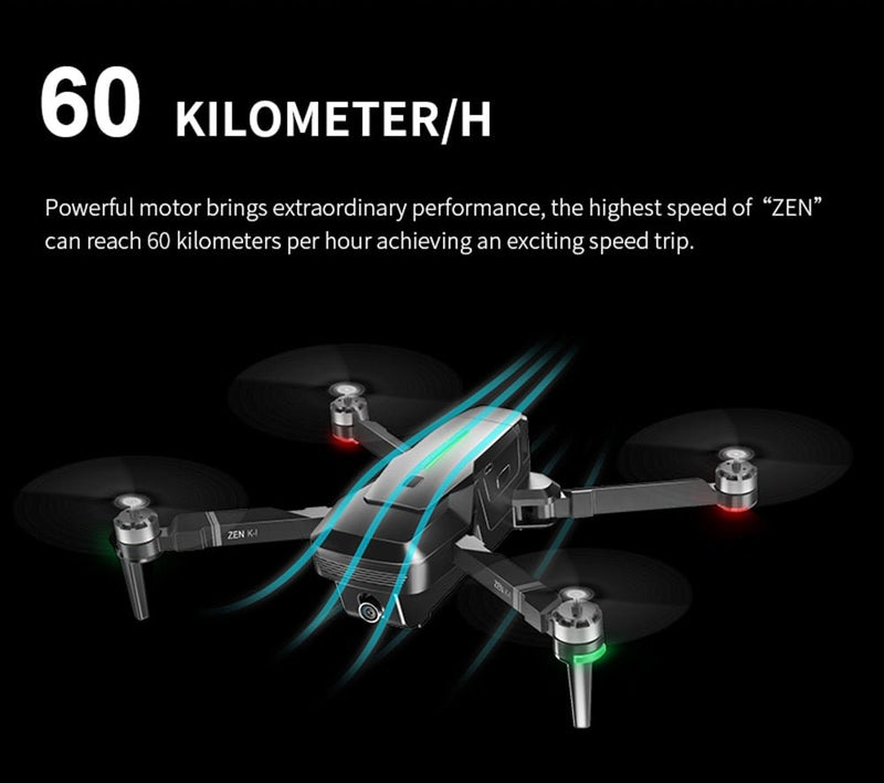 Visuo ZEN K1 GPS RC Drone with 4K HD Dual Camera Gesture Control 5G Wifi FPV Brushless Motor Flight 28mins - Starttech Online Market
