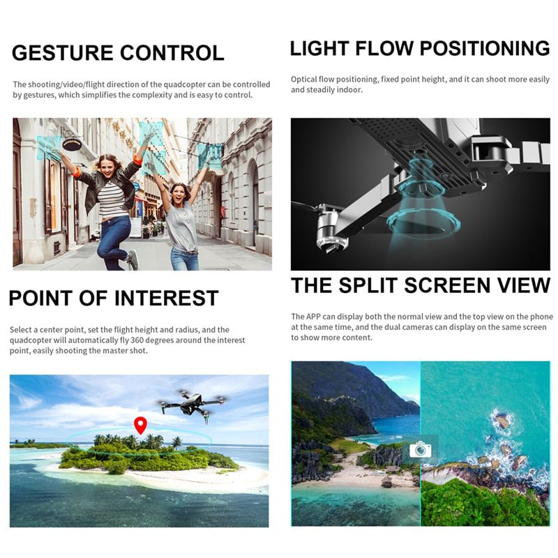 Visuo ZEN K1 GPS RC Drone with 4K HD Dual Camera Gesture Control 5G Wifi FPV Brushless Motor Flight 28mins - Starttech Online Market