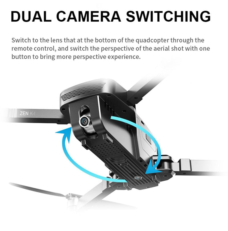 Visuo ZEN K1 GPS RC Drone with 4K HD Dual Camera Gesture Control 5G Wifi FPV Brushless Motor Flight 28mins - Starttech Online Market